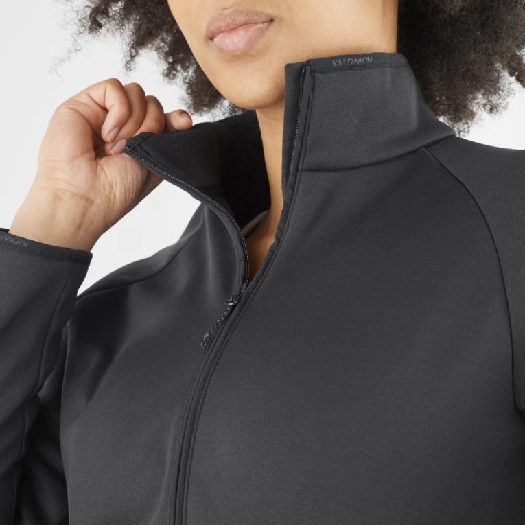 Chaquetas Salomon Essential Warm Half Zip Mujer Negros | MX QNXZ782